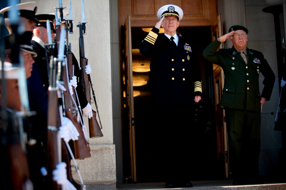 Defense.gov News Photo 110307-N-TT977-211 - Chairman of the Joint Chiefs of Staff Adm. Mike Mullen U.S. Navy and Brazilian Armed Forces Joint Staff Chief Gen. Jose Carlos DiNardi salute