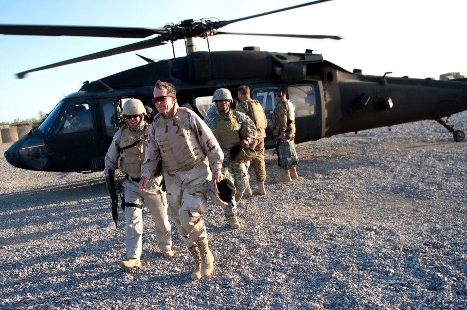 Defense.gov News Photo 110419-N-TT977-103 - Chairman of the Joint Chiefs of Staff Adm. Mike Mullen U.S. Navy arrives at Forward Operating Base Jackson Afghanistan on April 19 2011