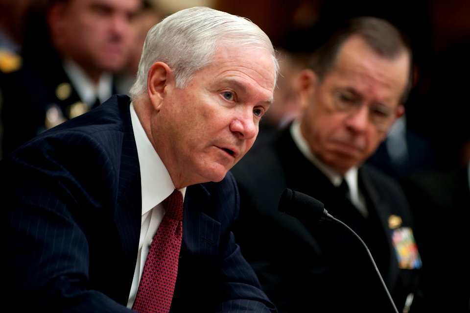 Defense.gov News Photo 110331-N-TT977-100 - Secretary of Defense Robert M. Gates and Chairman of the Joint Chiefs of Staff Adm. Mike Mullen testify at a hearing of the House Armed Services