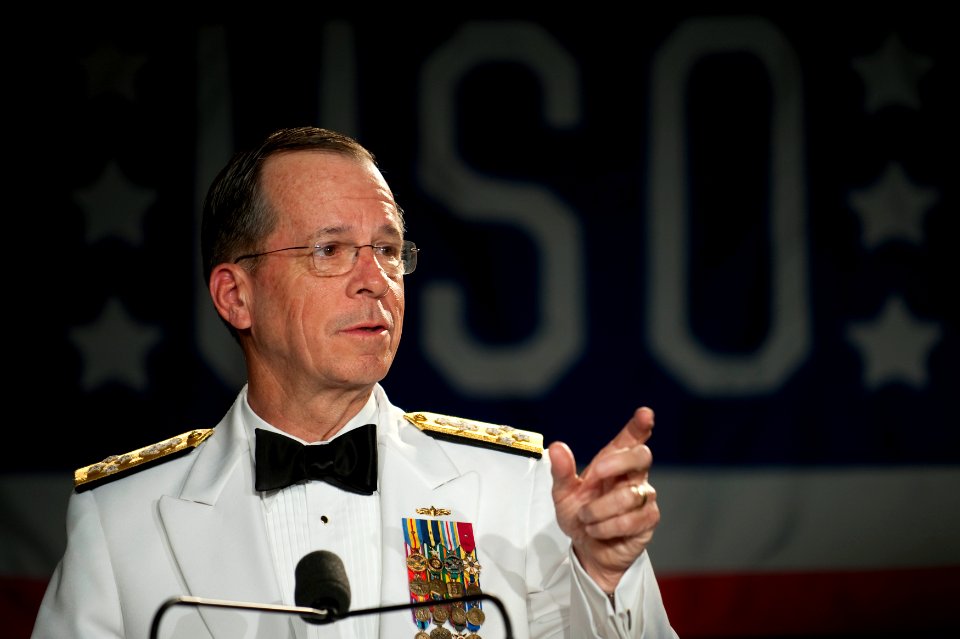 Defense.gov News Photo 110412-N-TT977-063 - Chairman of the Joint Chiefs of Staff Adm. Mike Mullen U.S. Navy delivers remarks at the 2011 USO Metro Awards Dinner at the Ritz-Carlton Hotel