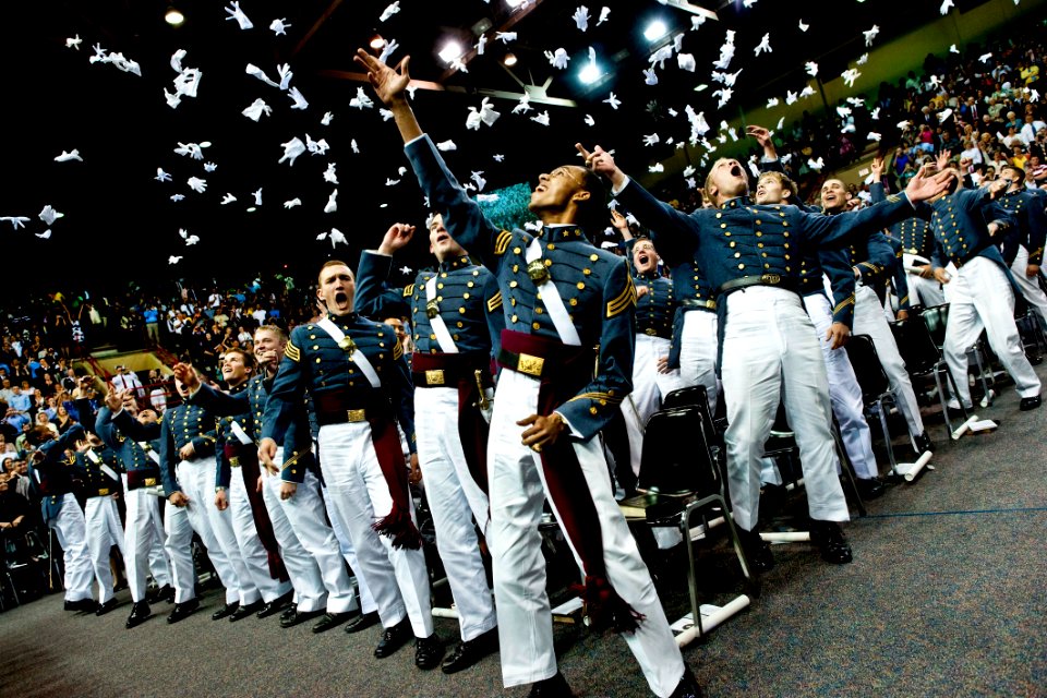 Defense.gov News Photo 110516-N-TT977-133 - Cadets celebrate their graduation after Virginia Military Institute s commencement ceremony in Lexington, Va., on May 16, 2011