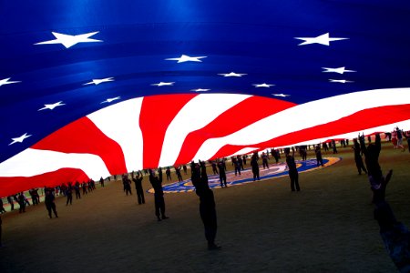 Defense.gov News Photo 110405-N-ZC343-192 - U.S. Navy sailors assigned to the USS Bonhomme Richard practice for the San Diego Padres opening day flag ceremony in San Diego on April 5 2011