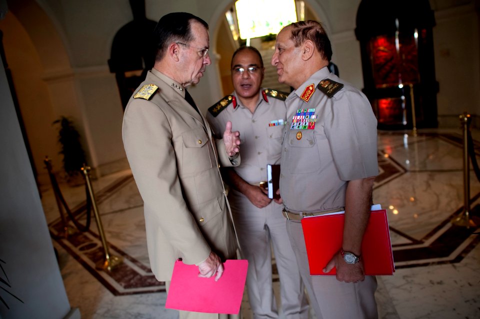 Defense.gov News Photo 110608-N-TT977-139 - Chairman of the Joint Chiefs of Staff Adm. Mike Mullen bids farewell to Chief of Staff of the Egyptian Armed Forces Army Lt. Gen. Sami Enan in