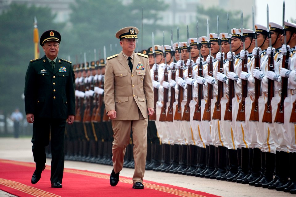 Defense.gov News Photo 110711-N-TT977-016 - Chairman of the Joint Chiefs of Staff Adm. Mike Mullen is escorted by Chief of the Peoples Liberation Army s General Staff Gen. Chen Bingde during