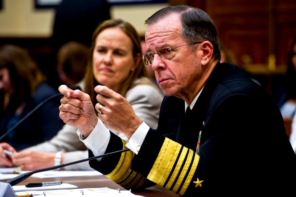 Defense.gov News Photo 110623-N-TT977-099 - Chairman of the Joint Chiefs of Staff Adm. Mike Mullen and Under Secretary of Defense for Policy Michele Flournoy testify on Afghanistan and