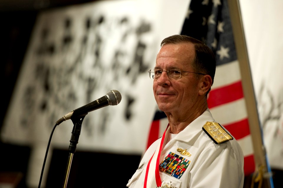 Defense.gov News Photo 110715-N-TT977-387 - Chairman of the Joint Chiefs of Staff Adm. Mike Mullen addresses attendees at a reception honoring his visit to Tokyo Japan on July 15 2011