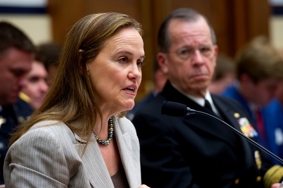 Defense.gov News Photo 110623-N-TT977-086 - Under Secretary of Defense for Policy Michele Flournoy and Chairman of the Joint Chiefs of Staff Adm. Mike Mullen testify at a hearing of the House