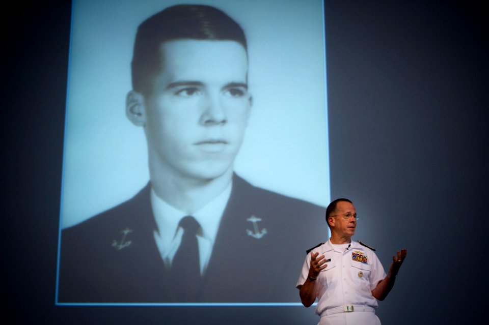 Defense.gov News Photo 110921-N-TT977-100 - Chairman of the Joint Chiefs of Staff Adm. Mike Mullen U.S. Navy addresses midshipmen and guests at the U.S. Naval Academy Forrestal Lecture Series
