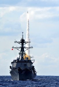 Defense.gov News Photo 120321-N-QL471-059 - A Standard Missile SM 2 is fired from a launcher during a live-fire exercise aboard the guided-missile destroyer USS Farragut DDG 99 in the