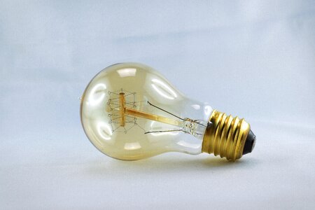 Retro lamp bulbs close up photo