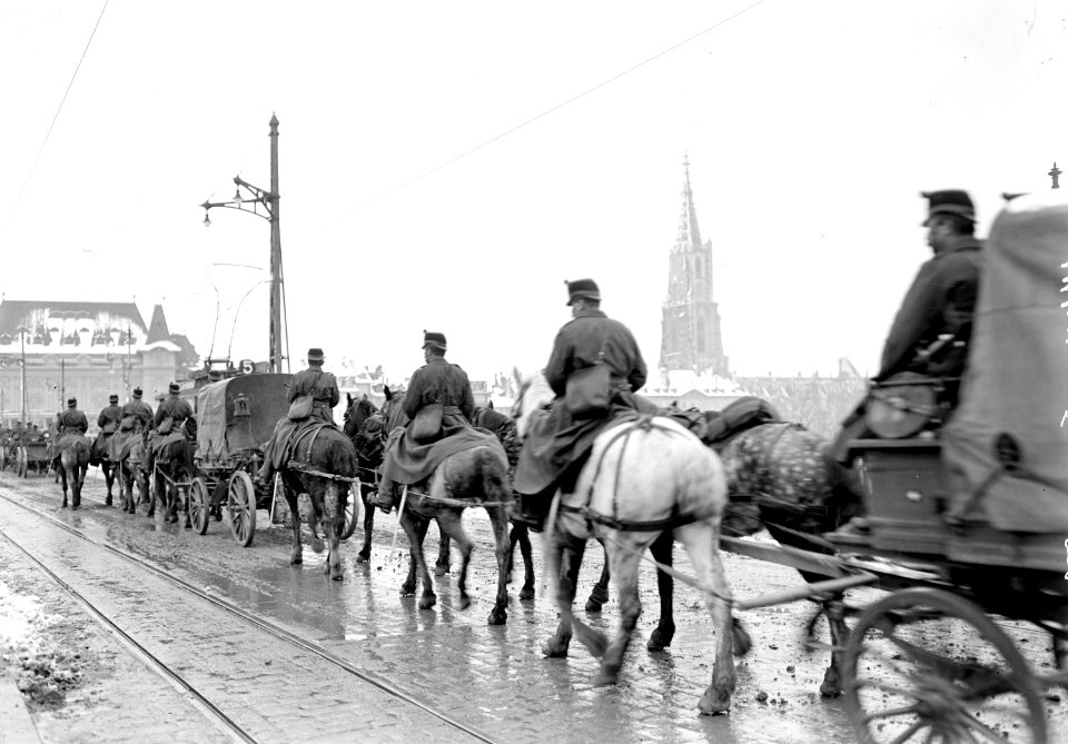 Defilee eines Regiments durch die Strassen Berns - CH-BAR - 3238148
