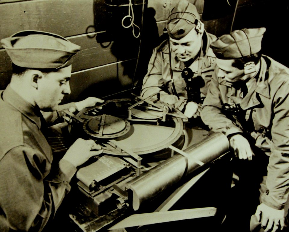 Deflection board used to correct aim of railroad guns and American Coastal Defense officers, WWII (23313070159)