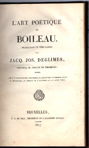 Deglimes Ars Poetica Bolaei 1817