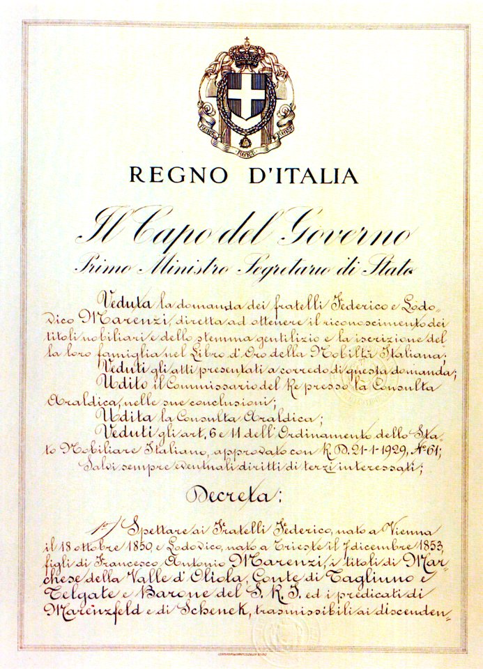 Dekret des Königreichs Italien 1932 - 1