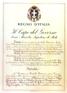 Dekret des Königreichs Italien 1932 - 1