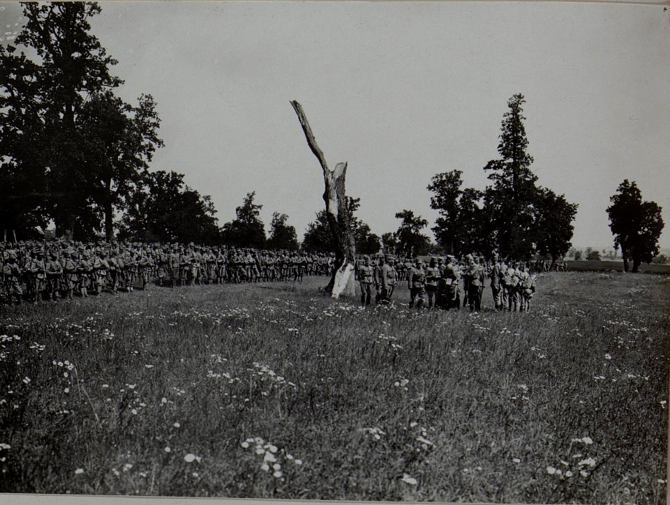 Dekorierung von Mannschaftes des Landwehrinfanterieregimentes 1, in Anwesenheit des Korpskommandanten Generaloberst Tesztyanszky (BildID 15456409)
