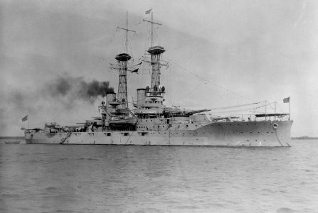 Delaware (BB28). Starboard bow, Guantanamo Bay, 01-01-1920 - NARA - 512950