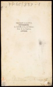 Delahaye & Sluyts - carte de visite, achterzijde