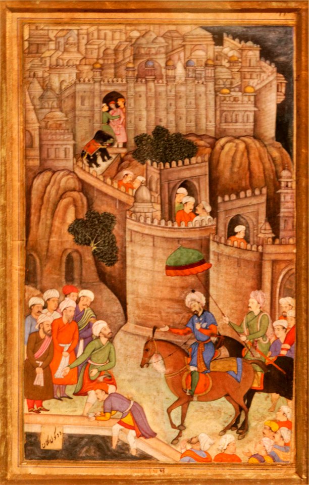 Delhi-National Museum-Babur inspecting the Gwailor Fort-20131006