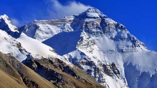 Mountain summit ice mount everest photo
