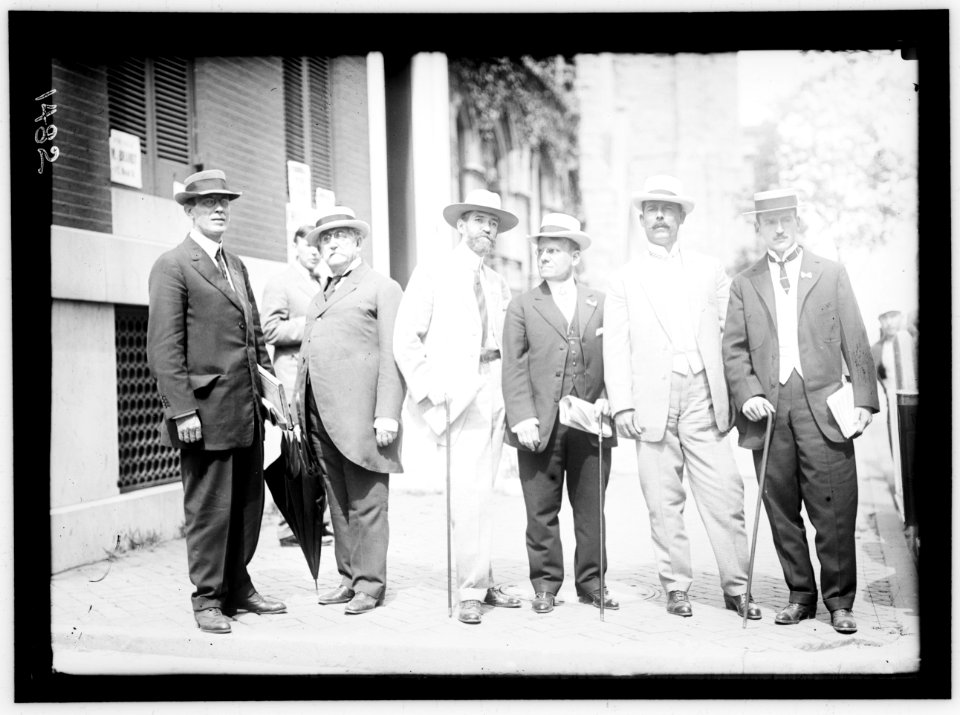 DEMOCRATIC NATIONAL CONVENTION. PUERTO RICAN DELEGATION- HENRY W. DOOLEY, 3RD FROM RIGHT; HENRY G. MOLINA; A. M. MOLINA; DOMINGO COLLAZO; ALL POSITIONS NOT GIVEN. 2 OTHERS UNIDENTIFIED LCCN2016863900