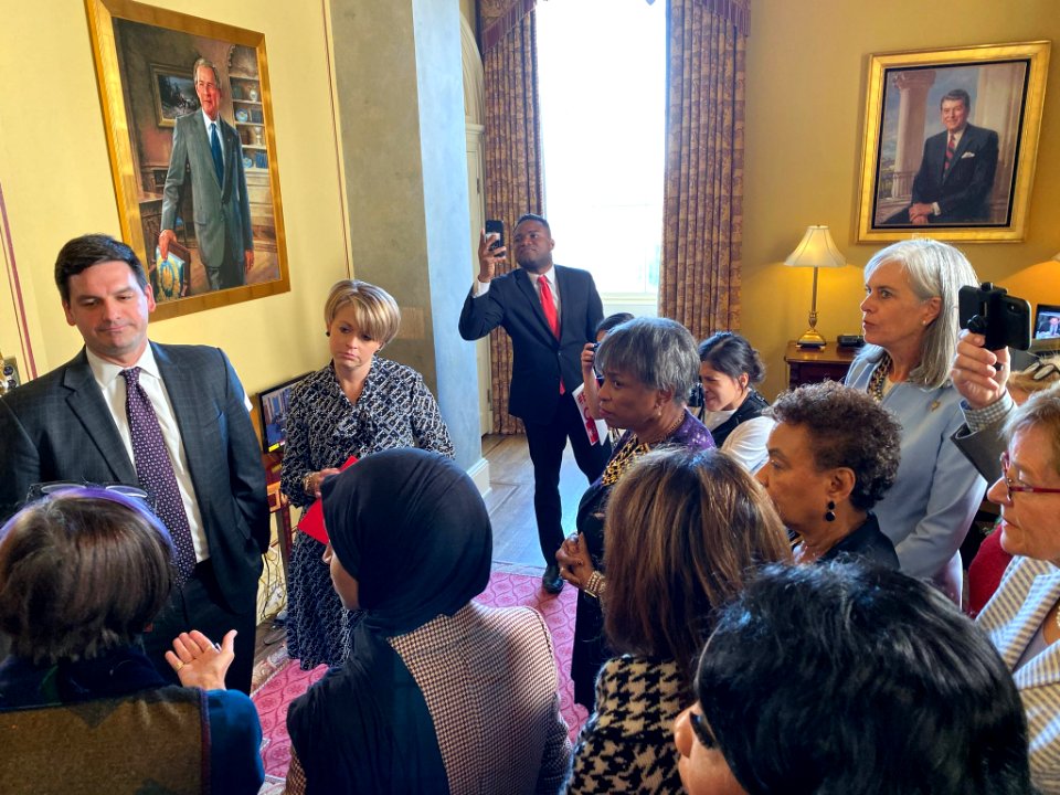 Democratic Women's Caucus members in Mitch McConnell's office