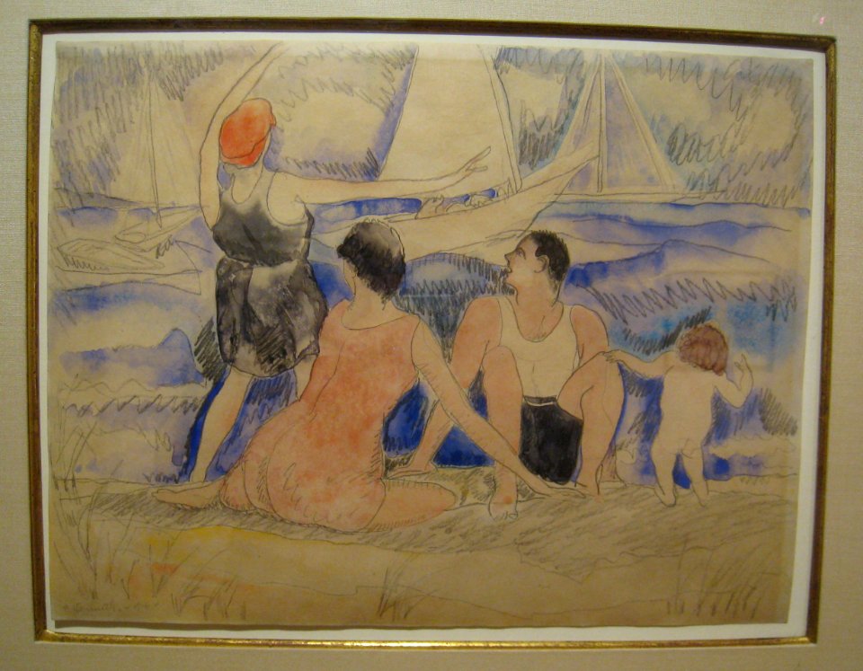 Charles Demuth - Man and Woman on the Beach, Provincetown, 1916