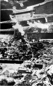 Den Helder docks being bombed in 1943 photo