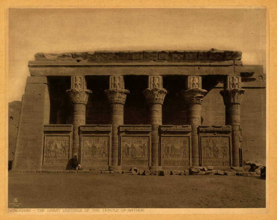 Denderah. The great vestibul (sic) of the Temple of Hathor - Lehnert & Landrock, Cairo. LCCN2003690040