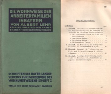 Die Wohnweise der Arbeiterfamilien in Bayern, Albert Lehr, 1911 (00)