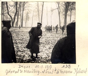 Dieue. 16-01-1917. Général de Maud'huy. Lieutenant de Vaisseau Hébert - Fonds Berthelé - 49Fi1877-138