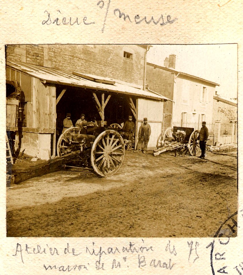 Dieue s-Meuse. Atelier de réparation des 75. Maison de M. Barat - Fonds Berthelé - 49Fi1878-1