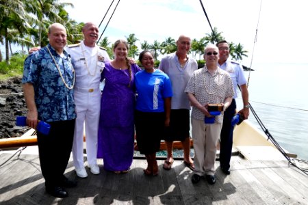 Dignitaries with Captain Fealofani Bruun