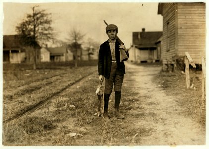 Dillon (S.C.) Mills. Charley Baxley. Has doffed 4 years. Gets 50 cents. Had been out hunting. LOC nclc.01498