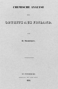 DIMendeleev ChemAnalyseOrthits 1854
