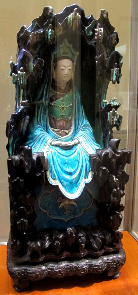 Dinastia ming, bodhisattva avalokitesvara in una grotta, xvi sec