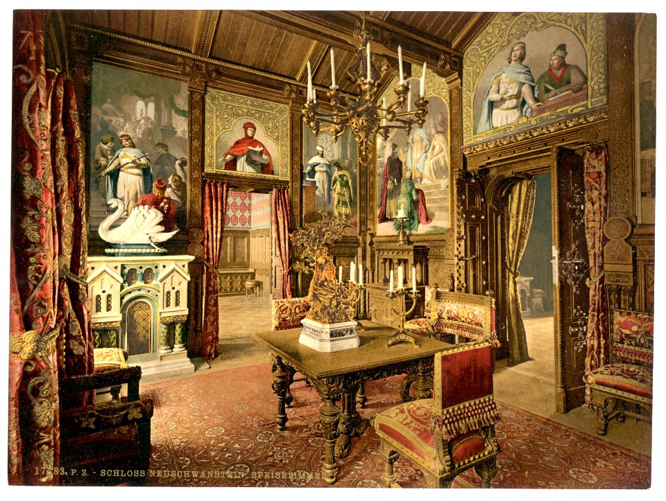 Dining room, Neuschwanstein Castle, Upper Bavaria, Germany-LCCN2002696260
