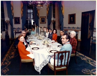 Dinner Held in the Blue Room for President Richard Nixon's 60th Birthday