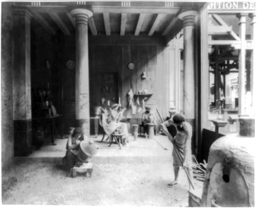 Diorama in the History of Work exhibit showing early Greek pottery making, Paris Exposition, 1889 LCCN92521074