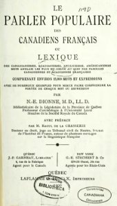 Dionne - Le Parler populaire des Canadiens français, 1909 (page 5 crop)