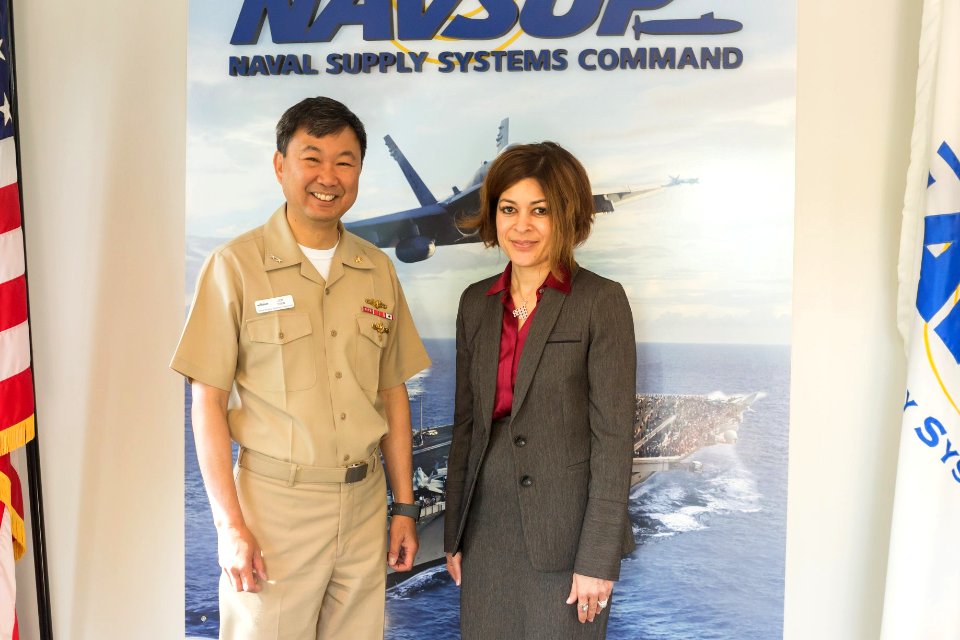 Director of the Office of the Chief Management Officer within the Department of the Navy Ms. Alaleh Jenkins visited with Rear Adm. Jonathan Yuen