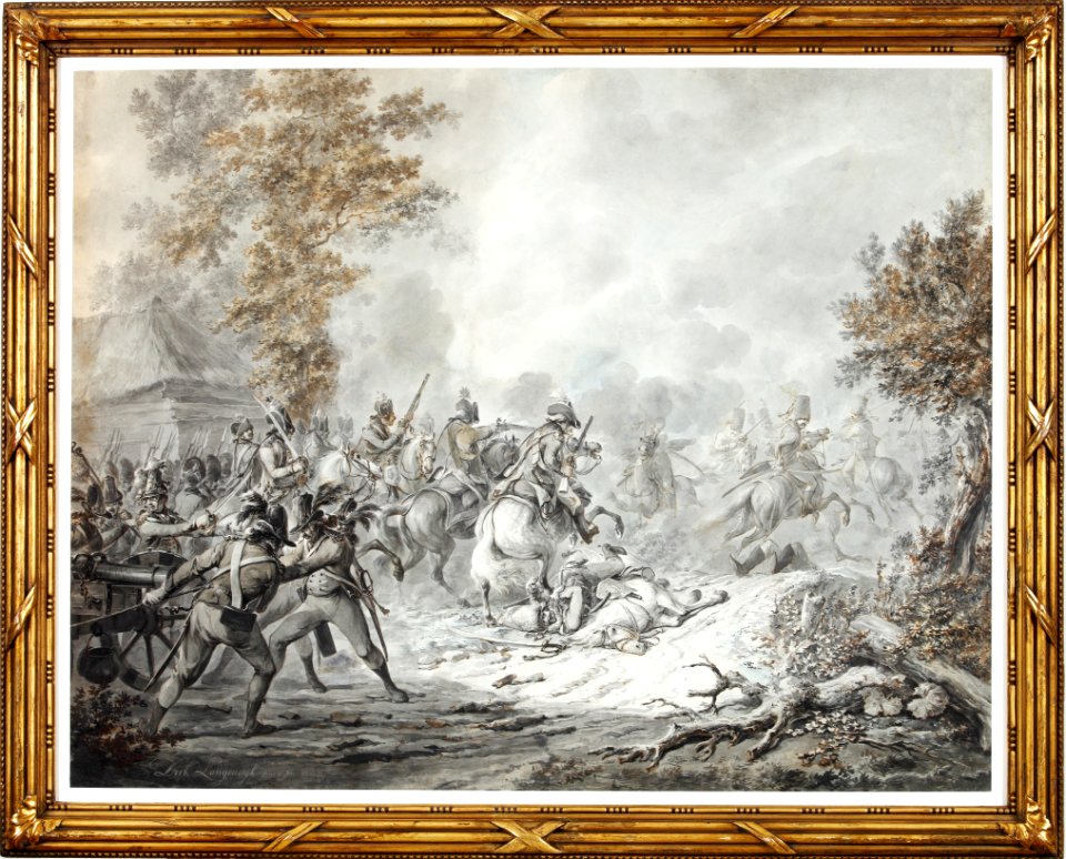 Dirk Langendijk (1748 - 1805), A Cavalry Charge, 1794