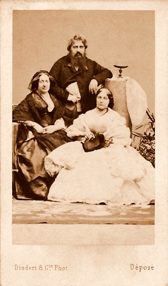 Disderi, Adolphe Eugène (1819-1890) - Borbone, Carlo di, principe di Capua (1811-1862), Penelope Smyth e figlia Vittoria di Borbone (1838-1905)