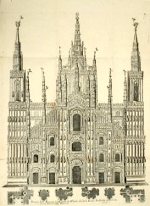 Disegno della facciata del Duomo di Milano