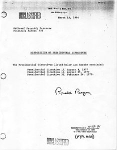 Disposition of Presidential Directives - NARA - 198269