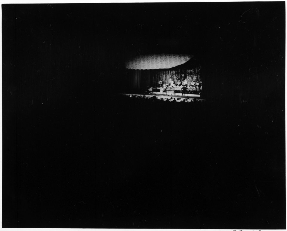 Distance view of a band performing at President Truman's inaugural gala at the National Guard Armory in Washington... - NARA - 199991