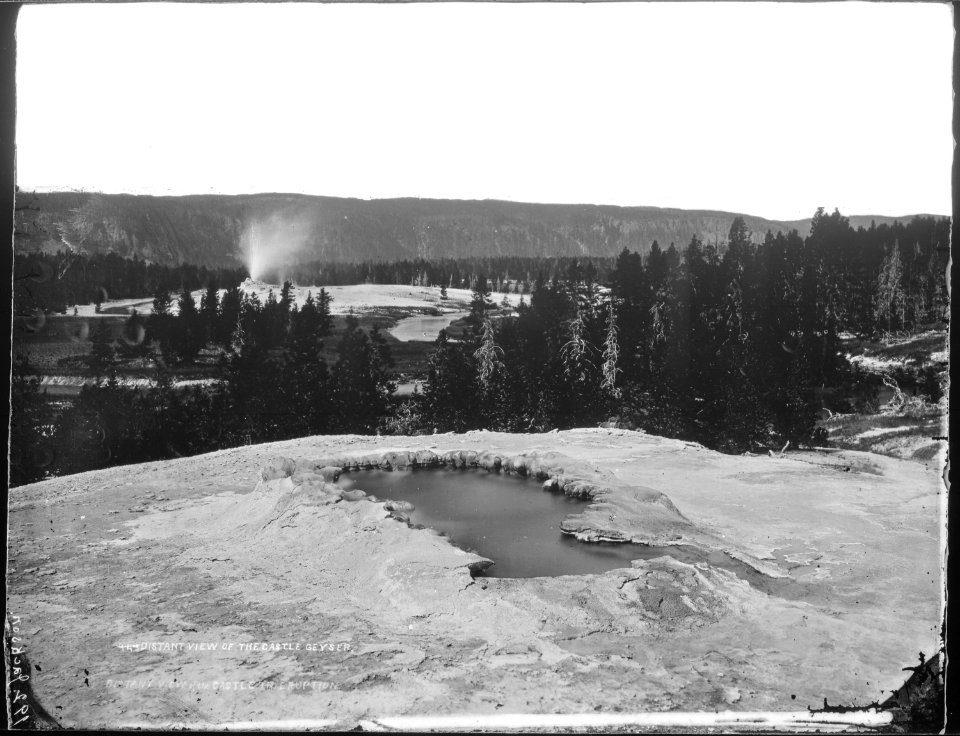 Distant view of the Castle Geyser, Yellowstone - NARA - 516801