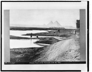 Distant view of the pyramids with Nile LCCN97506987