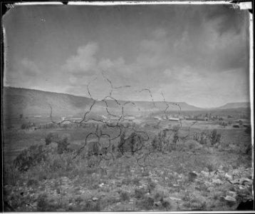 DISTANT VIEW OF CAMP APACHE ARIZONA - NARA - 524204