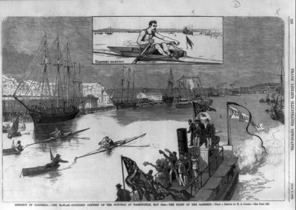 District of Columbia - The Hanlan-Courtney Contest on the Potomac at Washington, May 19th - the start of the oarsmen LCCN2005694683